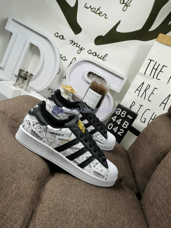 Adidas Superstar "Label Collage" - Cloud White/Core Black/Core Black - FV2819 Classic Originals Shoes