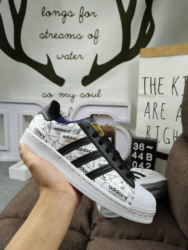 Adidas Superstar "Label Collage" - Cloud White/Core Black/Core Black - FV2819 Classic Originals Shoes