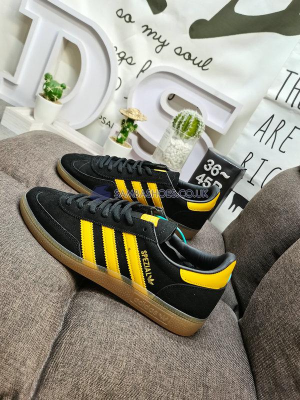 Adidas Handball Spezial "Black Yellow" - Core Black/Yellow/Gold Metallic - FX5676 Classic Originals Shoes