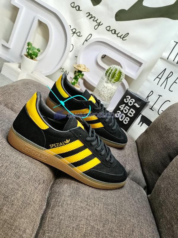 Adidas Handball Spezial "Black Yellow" - Core Black/Yellow/Gold Metallic - FX5676 Classic Originals Shoes