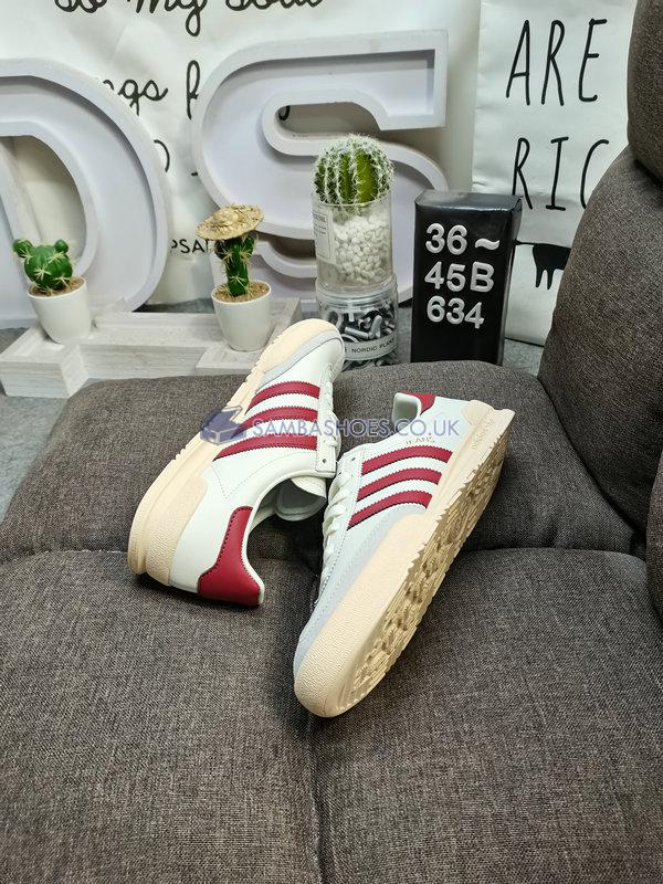 Adidas Jeans "White Burgundy" - Chalk White/Sand Strata/Collegiate Burgundy - GY7437 Classic Originals Shoes