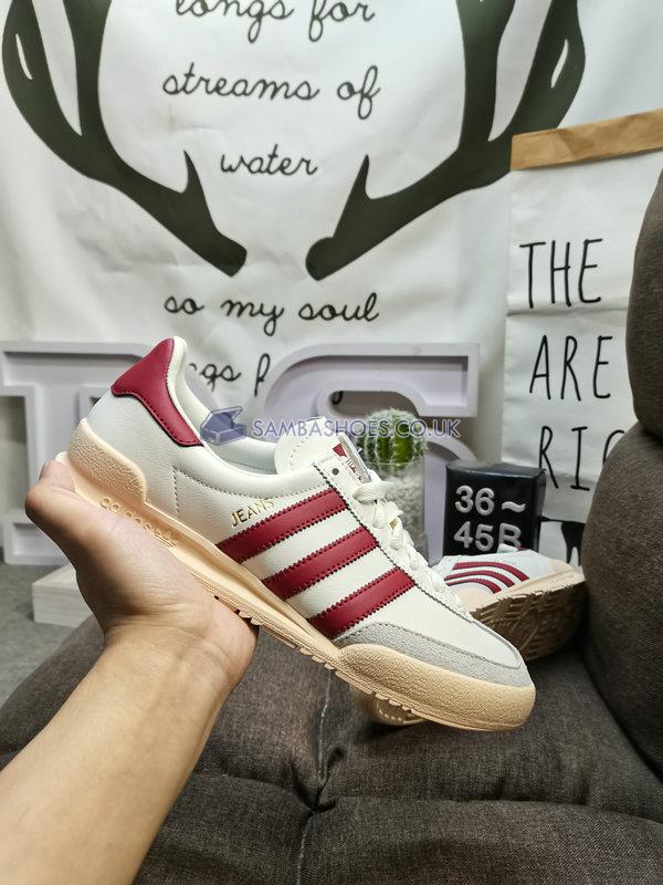 Adidas Jeans "White Burgundy" - Chalk White/Sand Strata/Collegiate Burgundy - GY7437 Classic Originals Shoes