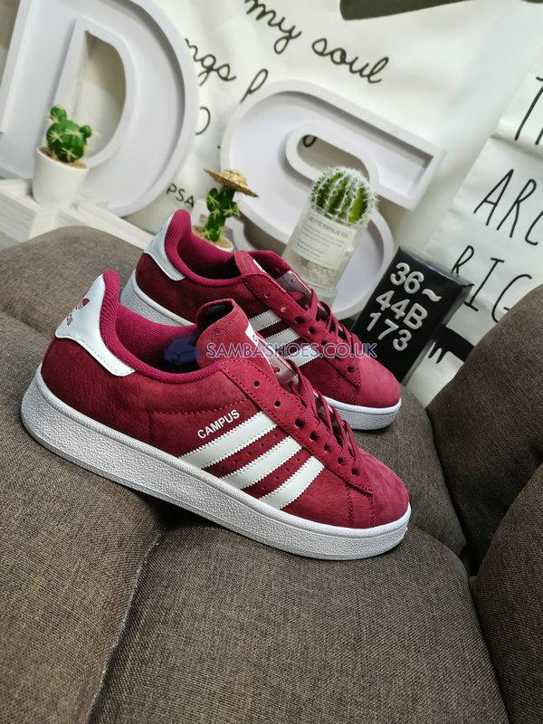 Adidas Campus "Collegiate Burgundy" - Collegiate Burgundy/Cloud White/Cloud White - F97245 Classic Originals Shoes