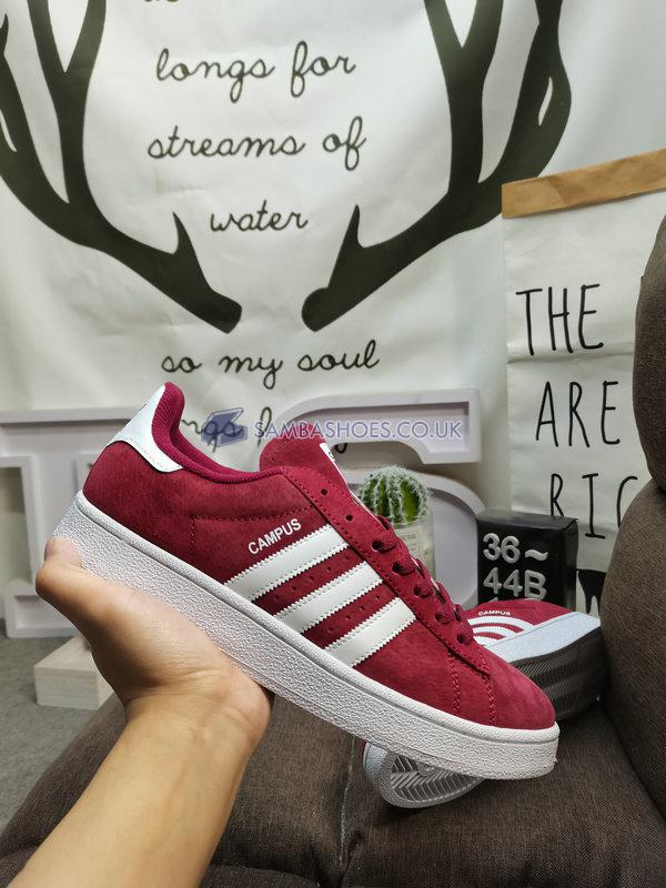 Adidas Campus "Collegiate Burgundy" - Collegiate Burgundy/Cloud White/Cloud White - F97245 Classic Originals Shoes