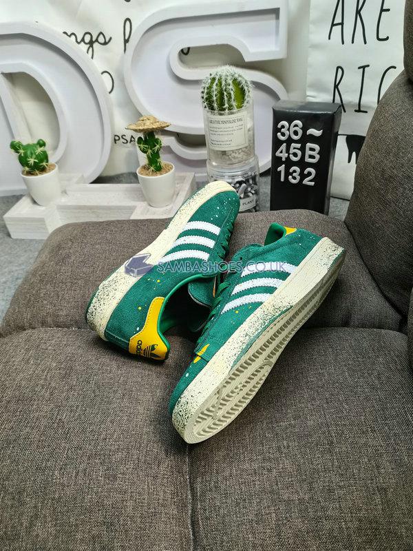 COOK x Adidas Campus 80s "Paint Splatter - Dark Green" - Dark Green/Footwear White/Chalk - GY7005 Classic Originals Shoes