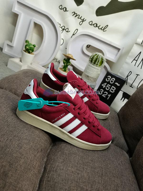 Sporty & Rich x Adidas Campus 80s "Collegiate Burgundy" - Collegiate Burgundy/Chalk White/Collegiate Burgundy - HQ6074 Classic Originals Shoes