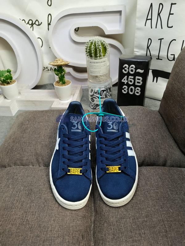 BAPE x Adidas Campus 80s "30th Anniversary - Navy" - Collegiate Navy/Cloud White/Off White - ID4770 Classic Originals Shoes