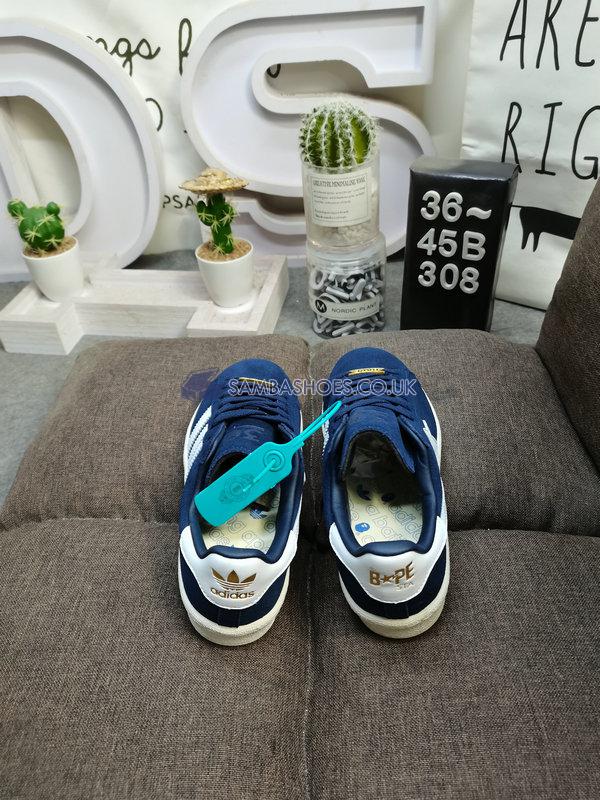 BAPE x Adidas Campus 80s "30th Anniversary - Navy" - Collegiate Navy/Cloud White/Off White - ID4770 Classic Originals Shoes