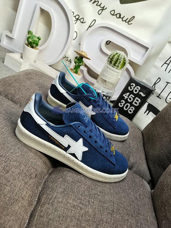 BAPE x Adidas Campus 80s "30th Anniversary - Navy" - Collegiate Navy/Cloud White/Off White - ID4770 Classic Originals Shoes