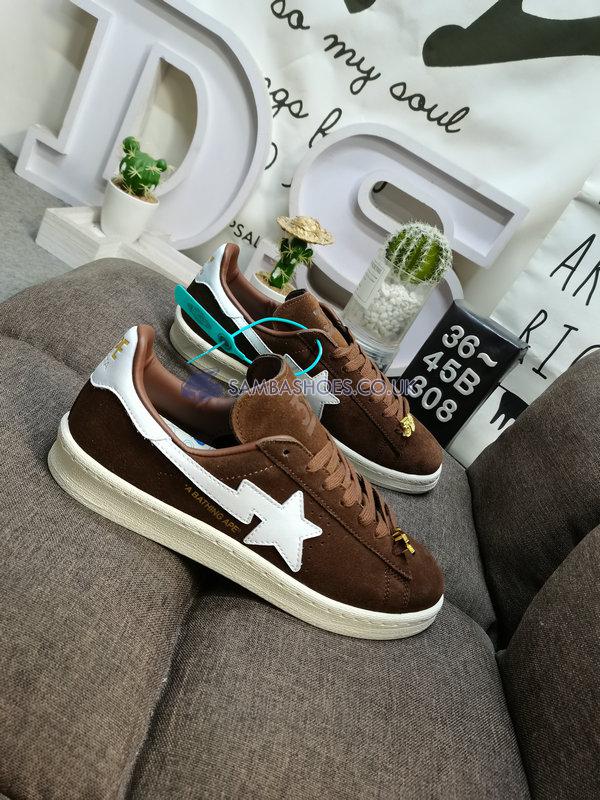 BAPE x Adidas Campus 80s "30th Anniversary - Brown" - Brown/Cloud White/Gold Metallic - IF3379 Classic Originals Shoes