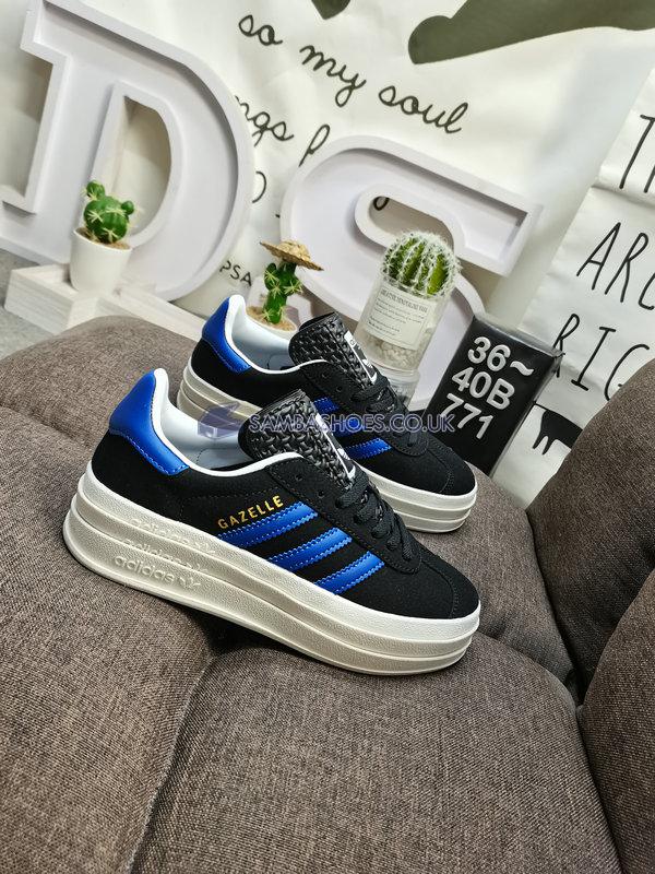 Adidas Gazelle Bold "Black Lucid Blue" - Core Black/Lucid Blue/Gold Metallic - HQ4408 Classic Originals Shoes