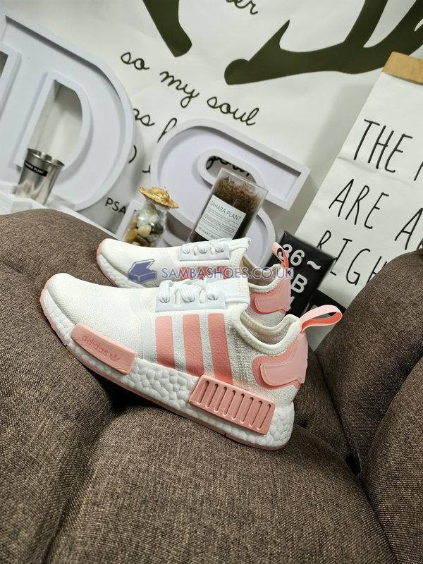 Adidas Wmns NMD_R1 "White Haze Coral" - Cloud White/Cloud White/Haze Coral - FV8730 Classic Originals Shoes