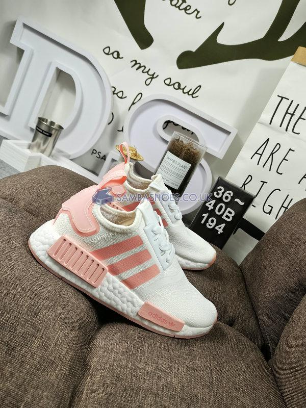 Adidas Wmns NMD_R1 "White Haze Coral" - Cloud White/Cloud White/Haze Coral - FV8730 Classic Originals Shoes