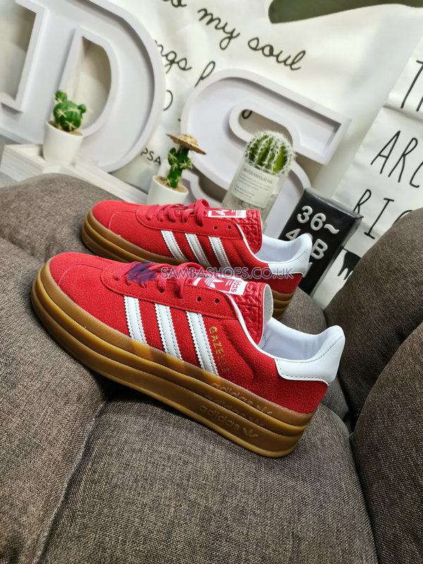 Adidas Gazelle Bold "Scarlet Gum" - Scarlet/Cloud White/Scarlet - H06261-1 Classic Originals Shoes