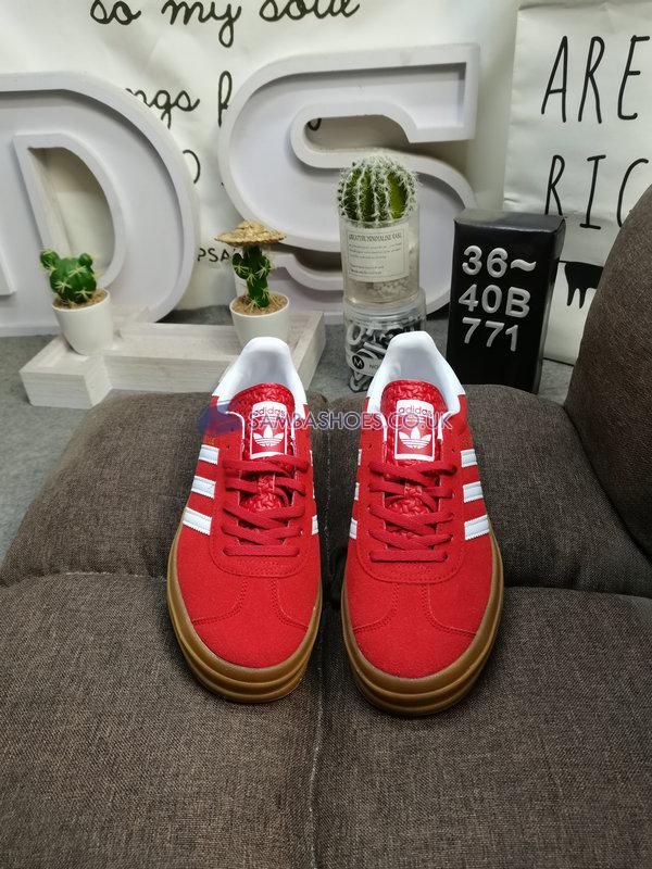 Adidas Gazelle Bold "Scarlet Gum" - Scarlet/Cloud White/Scarlet - H06261-1 Classic Originals Shoes