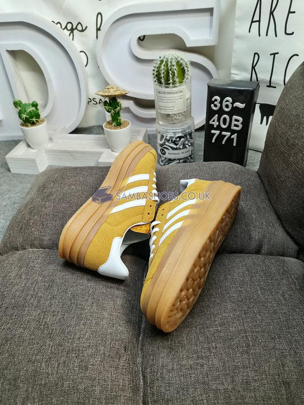 Adidas Gazelle Bold "Yellow White Gum" - Yellow/Cloud White/Gold Metallic - HQ8716-1 Classic Originals Shoes