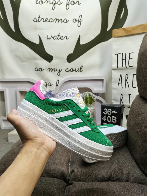 Adidas Gazelle Bold "Green Lucid Pink" - Green/Cloud White/Lucid Pink - IG3136 Classic Originals Shoes