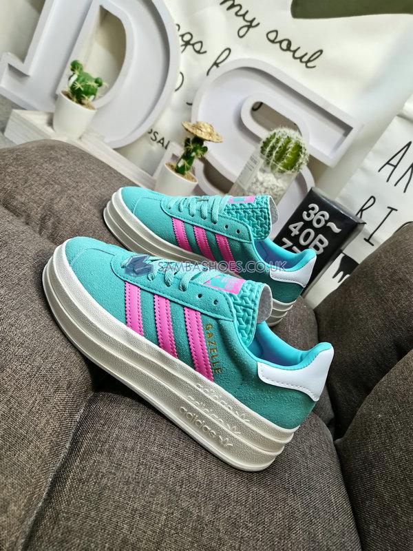 Adidas Gazelle Bold "Flash Aqua Lucid Pink" - Flash Aqua/Lucid Pink/Cloud White - ID7026 Classic Originals Shoes