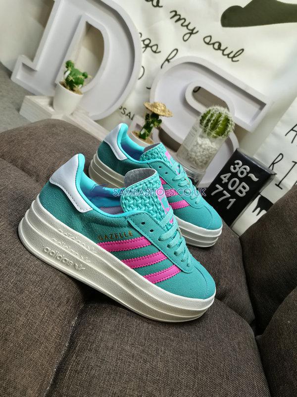 Adidas Gazelle Bold "Flash Aqua Lucid Pink" - Flash Aqua/Lucid Pink/Cloud White - ID7026 Classic Originals Shoes