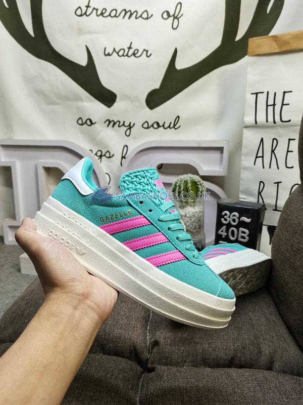 Adidas Gazelle Bold "Flash Aqua Lucid Pink" - Flash Aqua/Lucid Pink/Cloud White - ID7026 Classic Originals Shoes