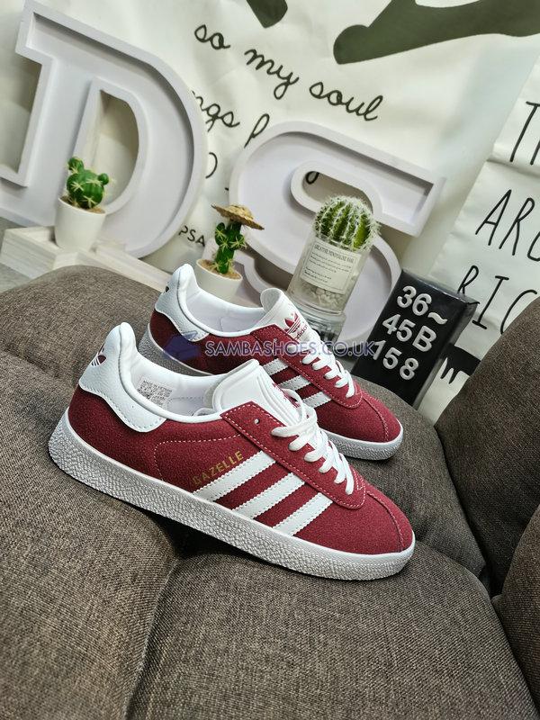 Adidas Gazelle "Collegiate Burgundy" - Collegiate Burgundy/Cloud White/Gold Metallic - B41645 Classic Originals Shoes