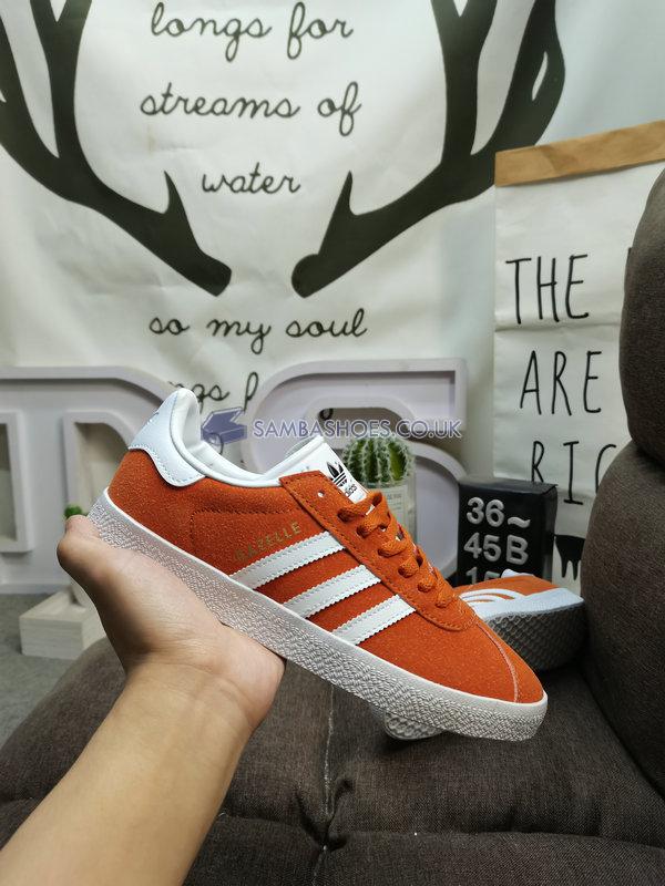 Adidas Gazelle "Orange White" - Orange/Cloud White/Gold Metallic - GY2531-1 Classic Originals Shoes