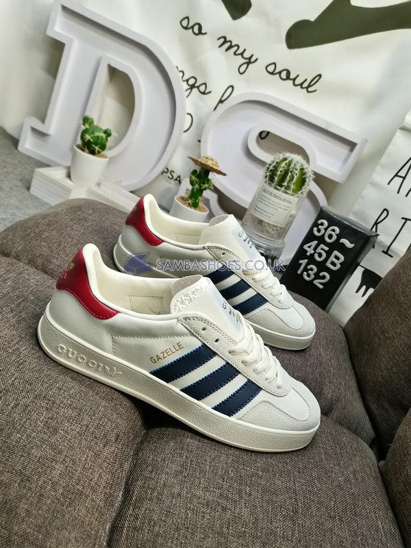 Adidas x Gucci Gazelle "White" - White/Collegiate Royal/Red - 707847 UTT10 9060 Classic Originals Shoes