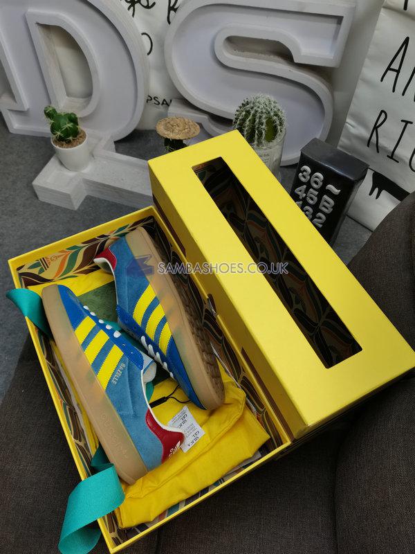 Adidas x Gucci Gazelle "Light Blue Suede" - Light Blue/Yellow/Red - HQ8851 Classic Originals Shoes