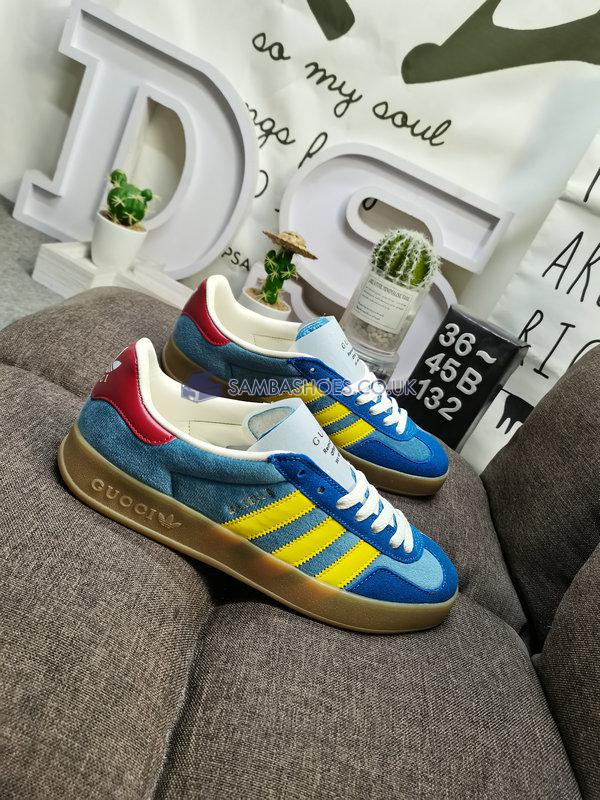 Adidas x Gucci Gazelle "Light Blue Suede" - Light Blue/Yellow/Red - HQ8851 Classic Originals Shoes