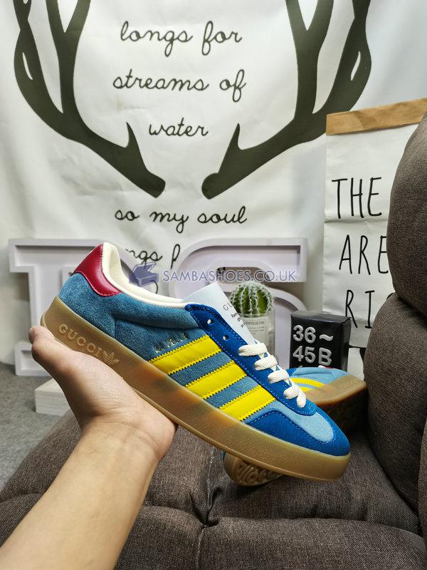 Adidas x Gucci Gazelle "Light Blue Suede" - Light Blue/Yellow/Red - HQ8851 Classic Originals Shoes