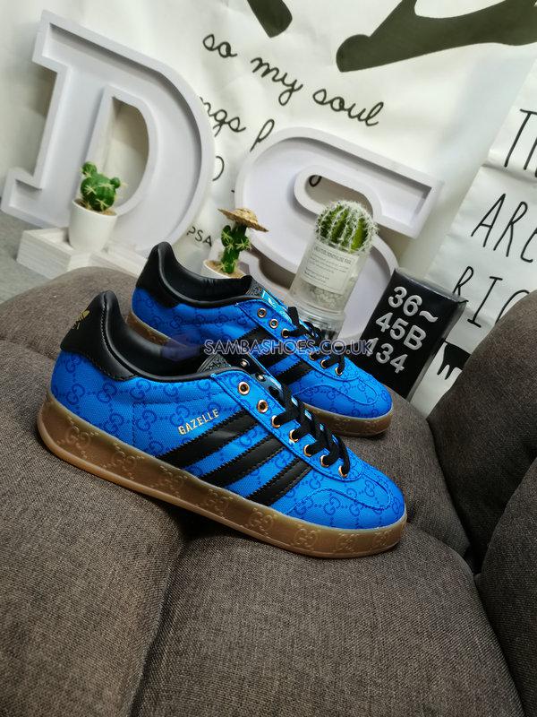 Adidas x Gucci Gazelle "Blue GG Monogram" - Blue/Core Black/Blue - IE2265 Classic Originals Shoes