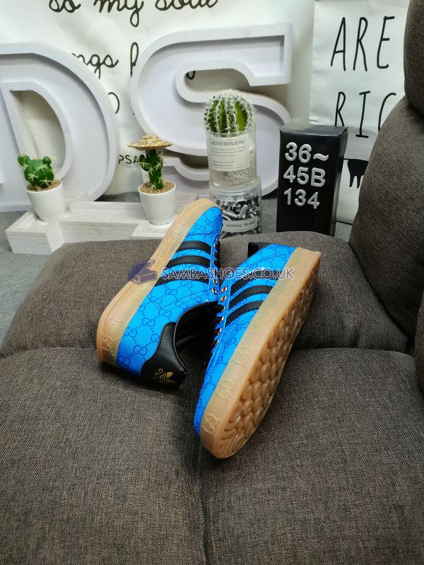 Adidas x Gucci Gazelle "Blue GG Monogram" - Blue/Core Black/Blue - IE2265 Classic Originals Shoes