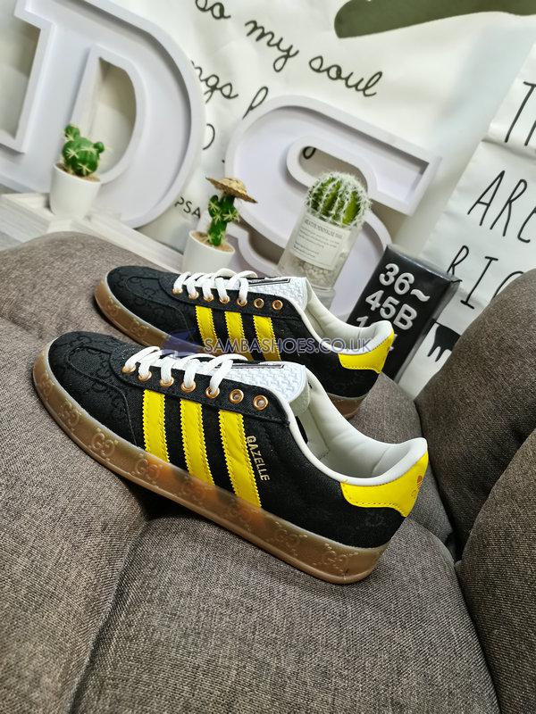 Adidas x Gucci Gazelle "Black GG Monogram" - Core Black/Yellow/Core Black - IE2264 Classic Originals Shoes