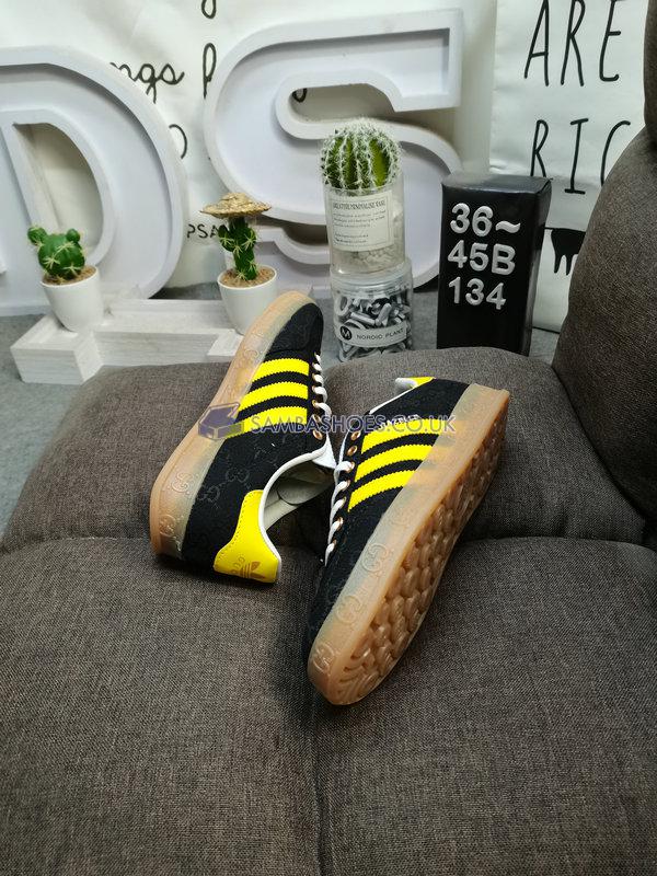 Adidas x Gucci Gazelle "Black GG Monogram" - Core Black/Yellow/Core Black - IE2264 Classic Originals Shoes