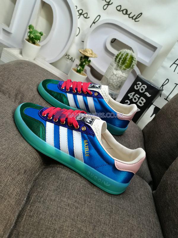 Adidas x Gucci Gazelle "Light Blue Silk" - Light Blue/Green/Pink - 707867 U7R10 3660 Classic Originals Shoes