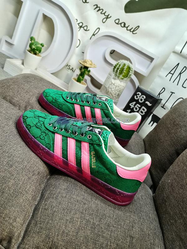 Adidas x Gucci Gazelle "Green GG Monogram" - Green/Pink Strata/Green - IE4795 Classic Originals Shoes