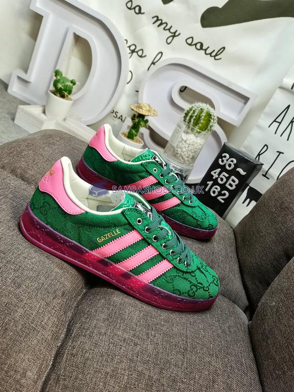 Adidas x Gucci Gazelle "Green GG Monogram" - Green/Pink Strata/Green - IE4795 Classic Originals Shoes