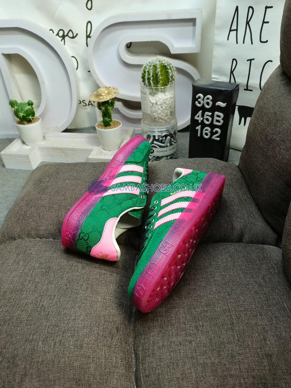 Adidas x Gucci Gazelle "Green GG Monogram" - Green/Pink Strata/Green - IE4795 Classic Originals Shoes