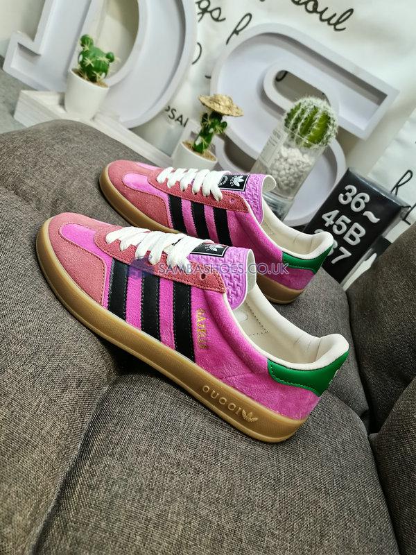 Adidas x Gucci Gazelle "Pink Velvet" - Pink/Collegiate Purple/Bold Green - HQ7084 Classic Originals Shoes