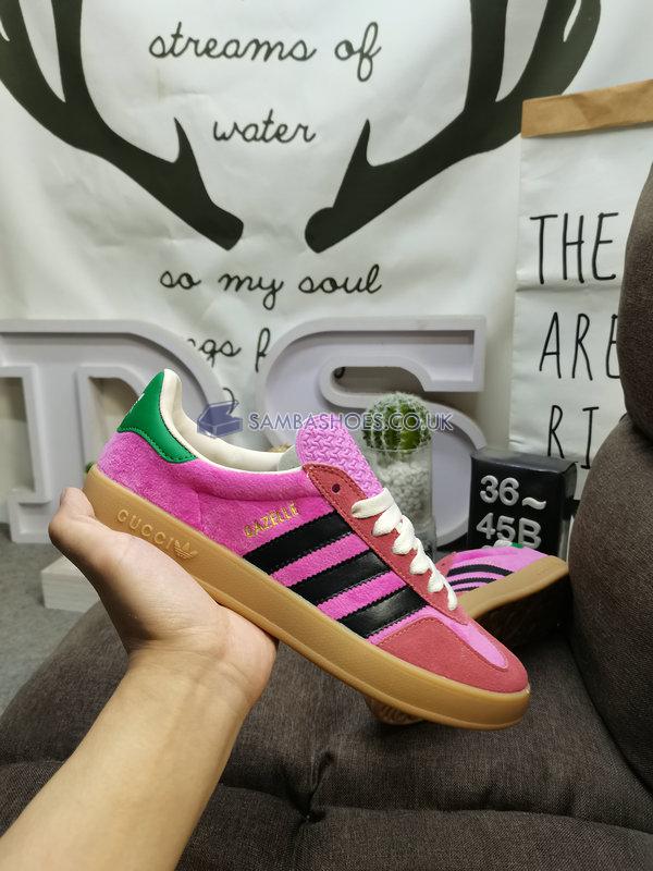 Adidas x Gucci Gazelle "Pink Velvet" - Pink/Collegiate Purple/Bold Green - HQ7084 Classic Originals Shoes