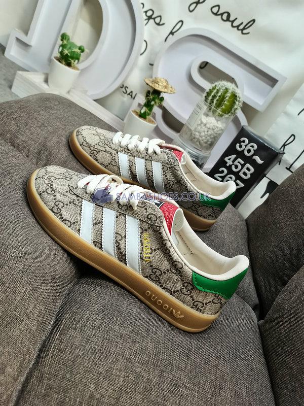 Adidas x Gucci Gazelle "Beige GG Monogram" - Beige Tone/Core White/Beige Tone - IE2262 Classic Originals Shoes