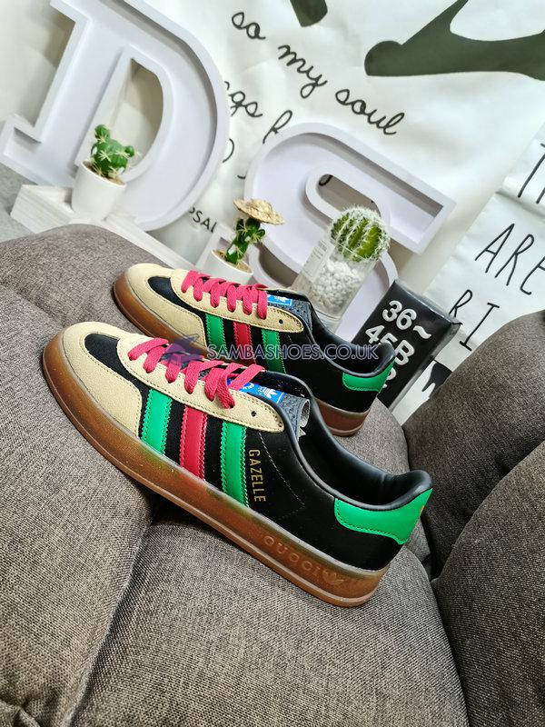 Adidas x Gucci Gazelle "Black Green Red" - Black/Oatmeal - 726487 AAA43 9549 Classic Originals Shoes