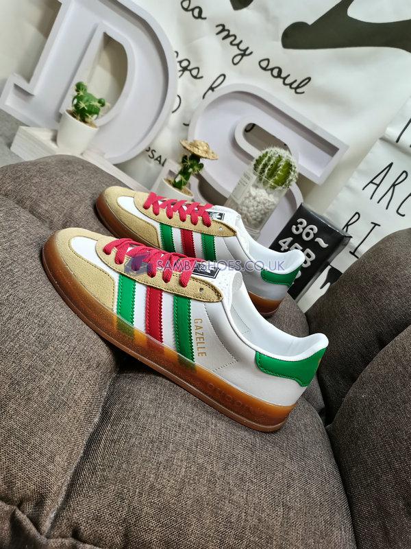 Adidas x Gucci Gazelle "White Green Red" - White/Green/Red/Oatmeal - 726487 AAA43 9547 Classic Originals Shoes