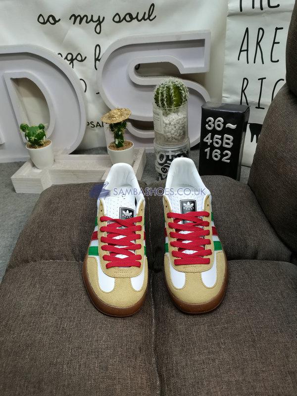 Adidas x Gucci Gazelle "White Green Red" - White/Green/Red/Oatmeal - 726487 AAA43 9547 Classic Originals Shoes