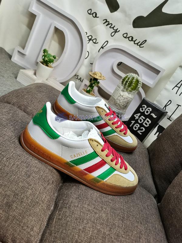 Adidas x Gucci Gazelle "White Green Red" - White/Green/Red/Oatmeal - 726487 AAA43 9547 Classic Originals Shoes