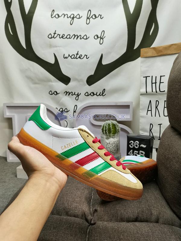 Adidas x Gucci Gazelle "White Green Red" - White/Green/Red/Oatmeal - 726487 AAA43 9547 Classic Originals Shoes