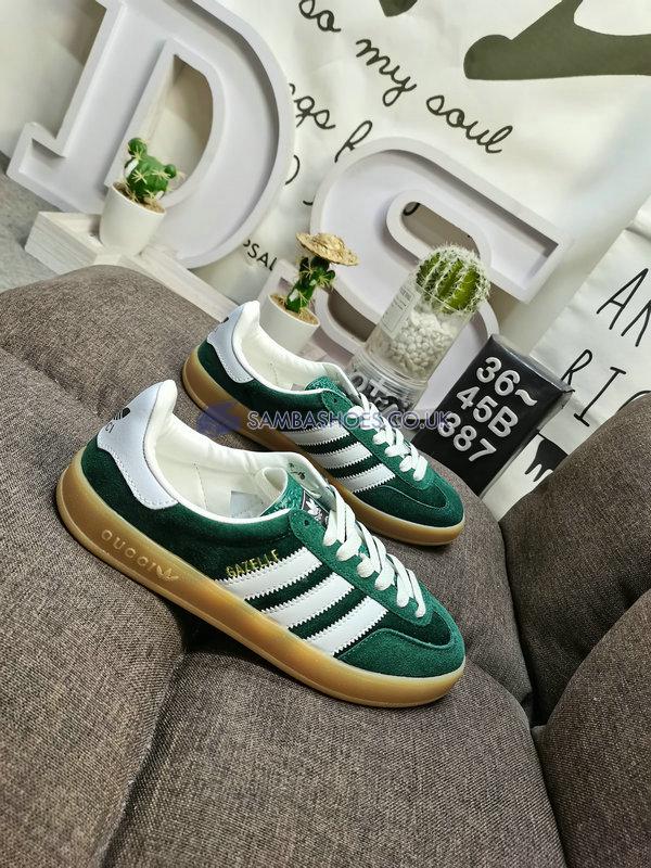 Adidas x Gucci Gazelle "Green Suede" - Green/White - 707848 9STU0 3170 Classic Originals Shoes