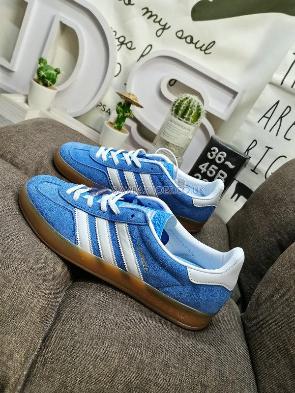 Adidas Gazelle Indoor "Blue Fusion Gum" - Blue Fusion/Footwear White/Gold Metallic - HQ8717 Classic Originals Shoes