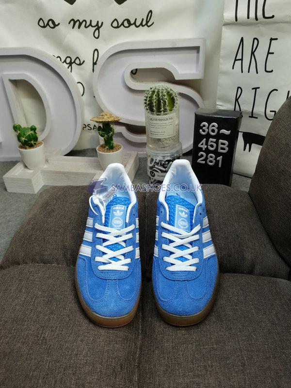 Adidas Gazelle Indoor "Blue Fusion Gum" - Blue Fusion/Footwear White/Gold Metallic - HQ8717 Classic Originals Shoes