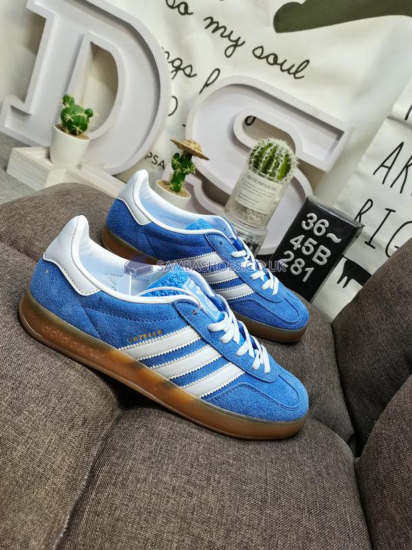 Adidas Gazelle Indoor "Blue Fusion Gum" - Blue Fusion/Footwear White/Gold Metallic - HQ8717 Classic Originals Shoes